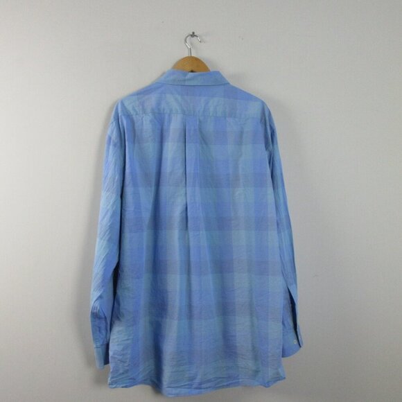 Southern Marsh Men's Check Dress Shirt 2X Blue Wrinkle Free Casual 324 - Picture 2 of 11